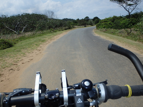 following and cycling upon the coastal road.